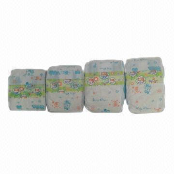 Four Sizes Available Baby Diapers with Velcro Magic Tape